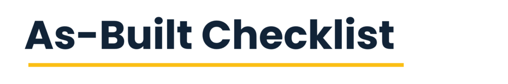 as-built checklist