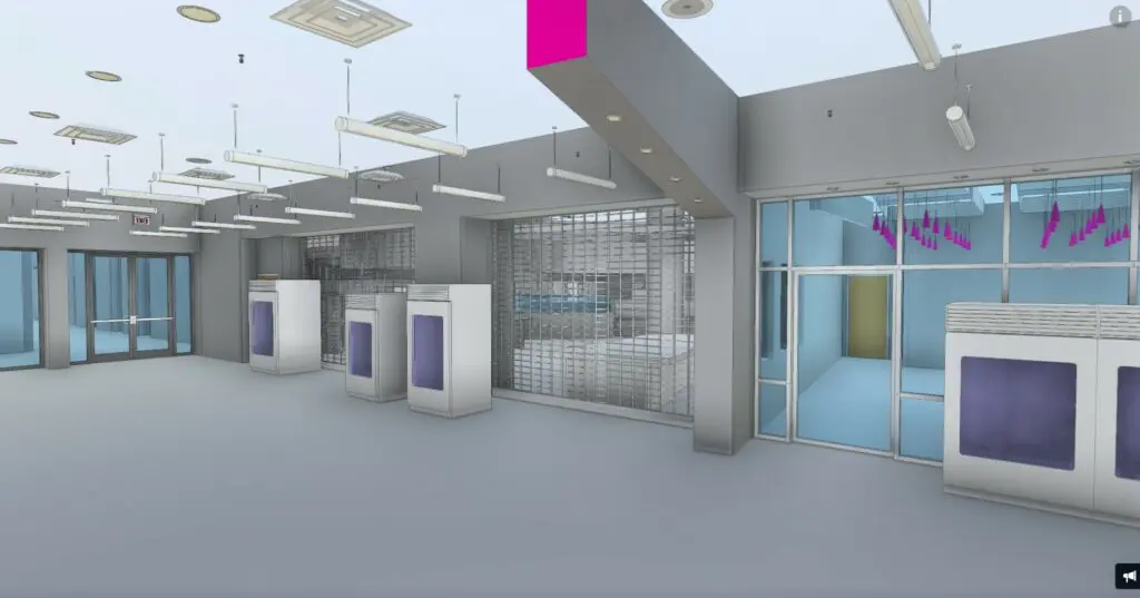 Building Information Modeling. Retail CAD drawing for renovation