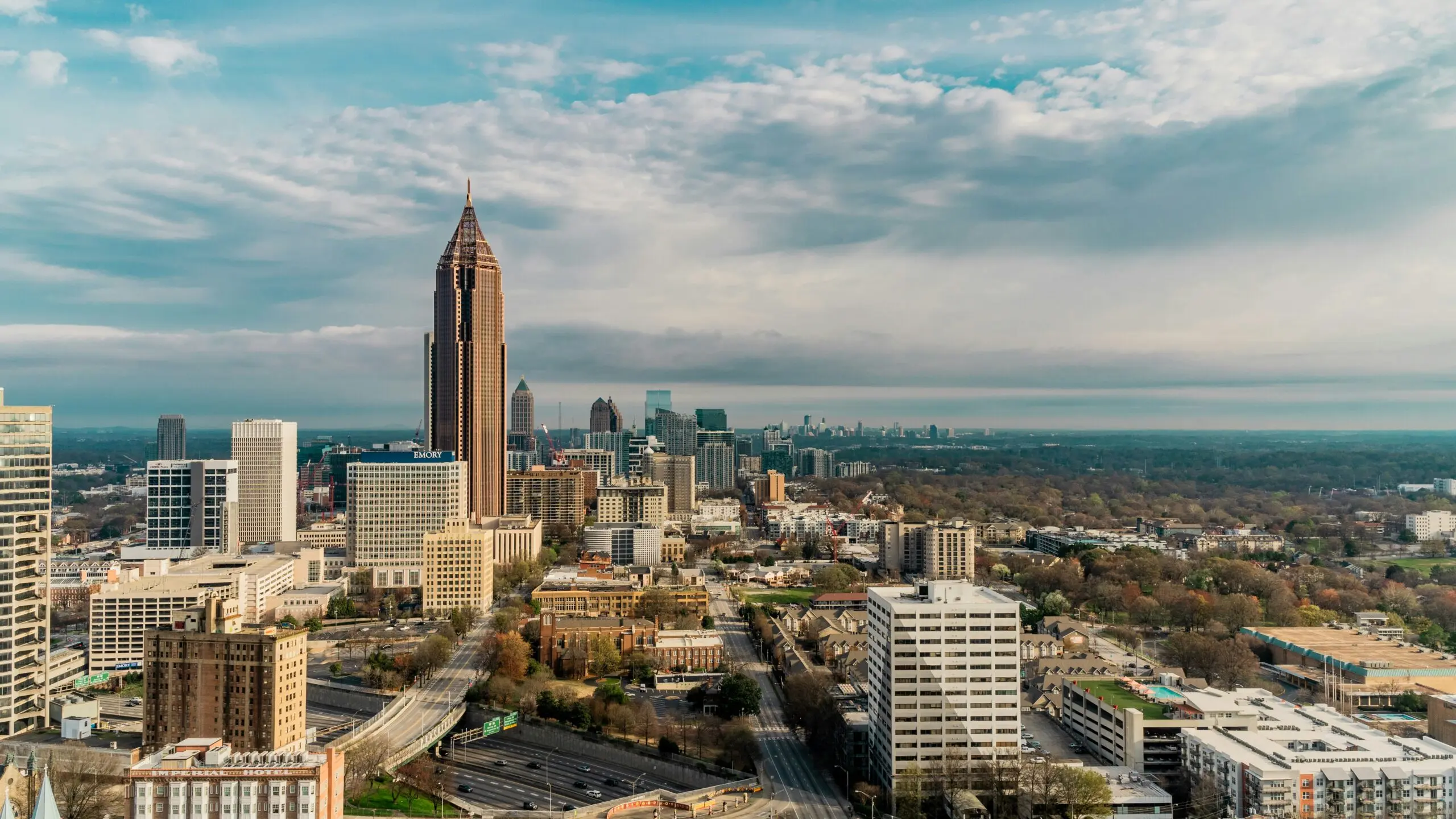 Downtown Atlanta skyline representing professional building documentation, laser scanning, and BIM modeling services.