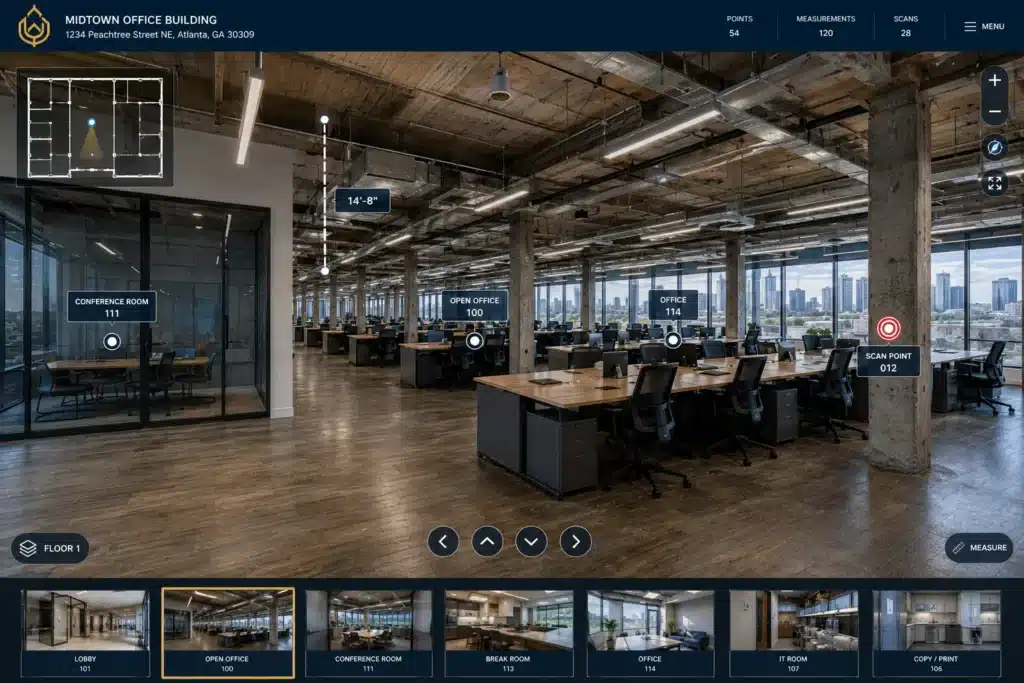 360 visual reference supporting building measurement documentation