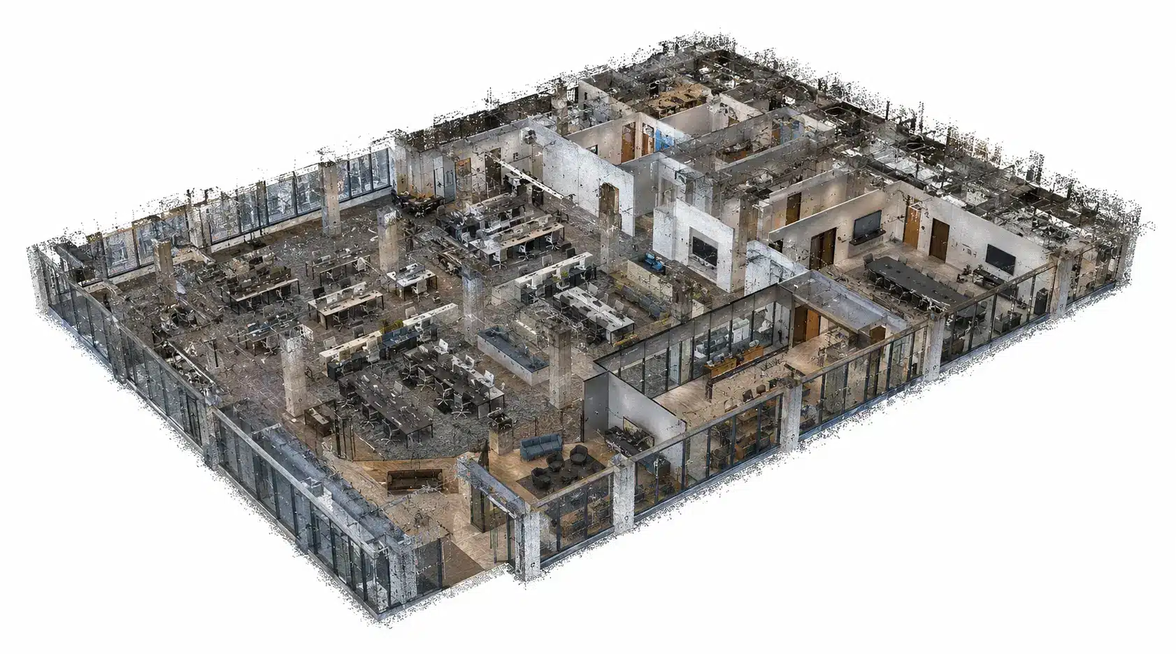 Point cloud data used for existing-condition building measurement