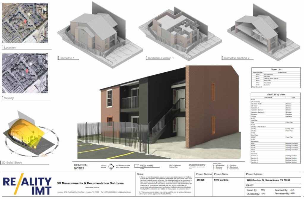 Multifamily 3D laser scanning and documentation for as-built draings