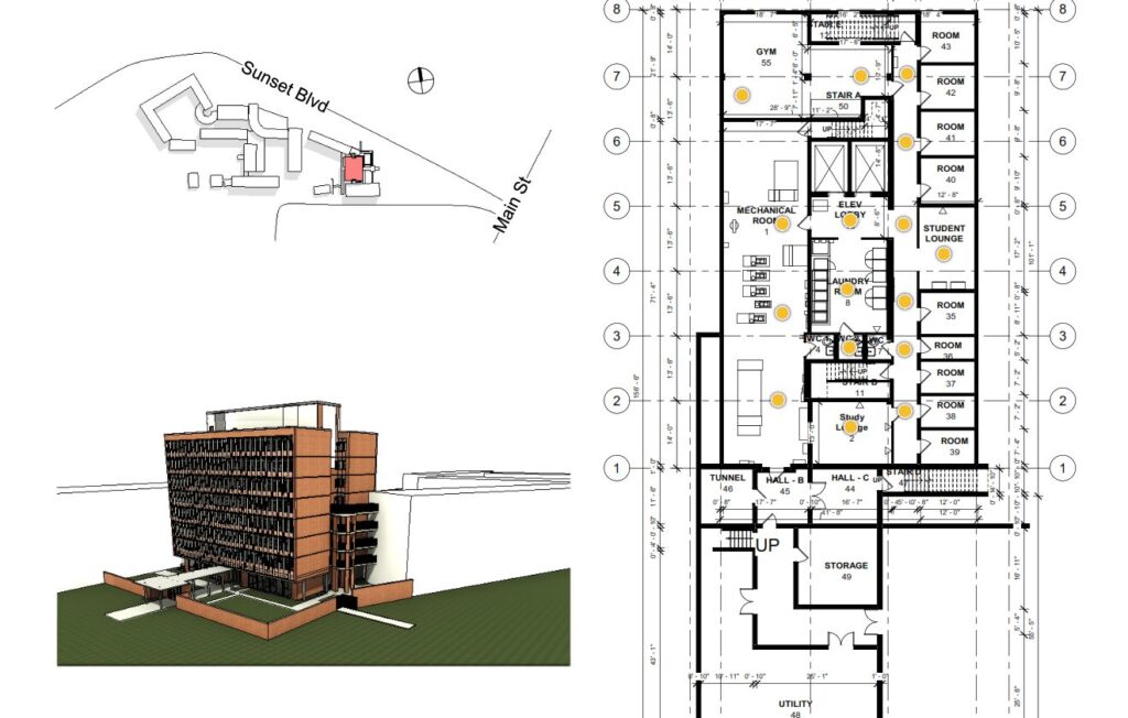 University Campus 3D Laser Scanning and floorplan documentation