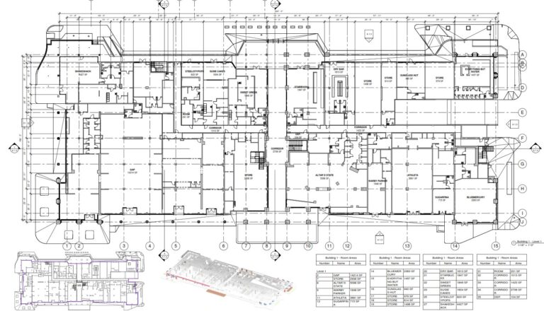Floorplans- Existing condition measurements -retail center