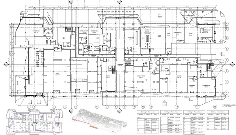 Floorplans- Existing condition measurements -retail center