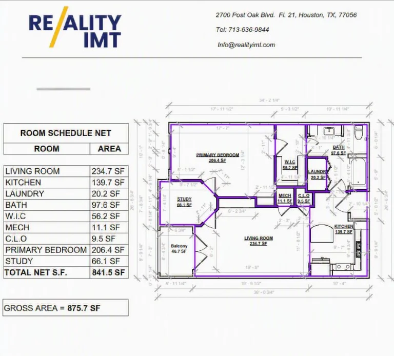 As-Built Area Measurements for Apartments