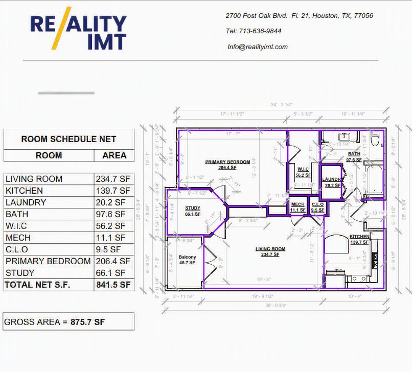 As-Built Area Measurements for Apartments